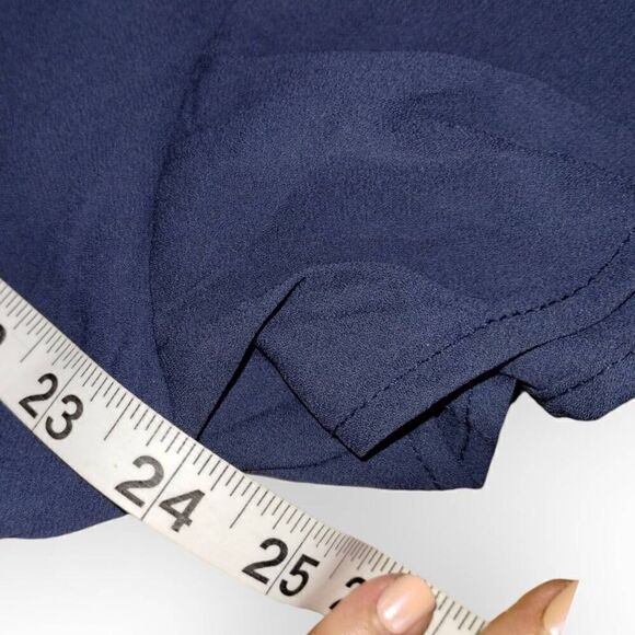 Love X Design Womens‎ Maxi Sz 2X Navy VNeck Flutter Sleeve Chiffon Plus Formal - Picture 13 of 13